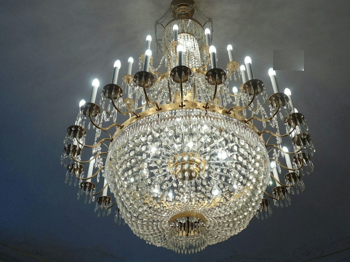 Track lighting over a retail counter